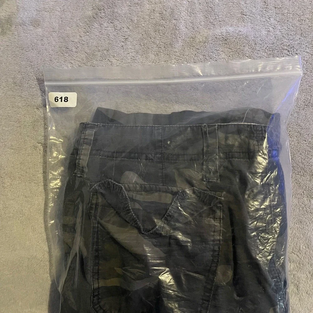 Vintage Plugg Shorts Mens 36 Gray Camo Cargo Ripstop Multi Pocket Baggy Y2K